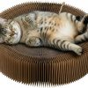Cat Scratcher Lounge Bed - Collapsible Magic Organ Round Shape Cat Bed 20.5 inches, Scratching Pet Bed Hold Weight up to 25lb for Indoor Small Big Cats