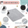 4 Pcs Pet Carrier Pad Travel Pet Reversible Dog Mat Replacement Liners for Travel Dog Bed Pad Washable Plush Double Sided Bed Mat for Cat Kennel Crate(Grey,17 x 11 Inch)