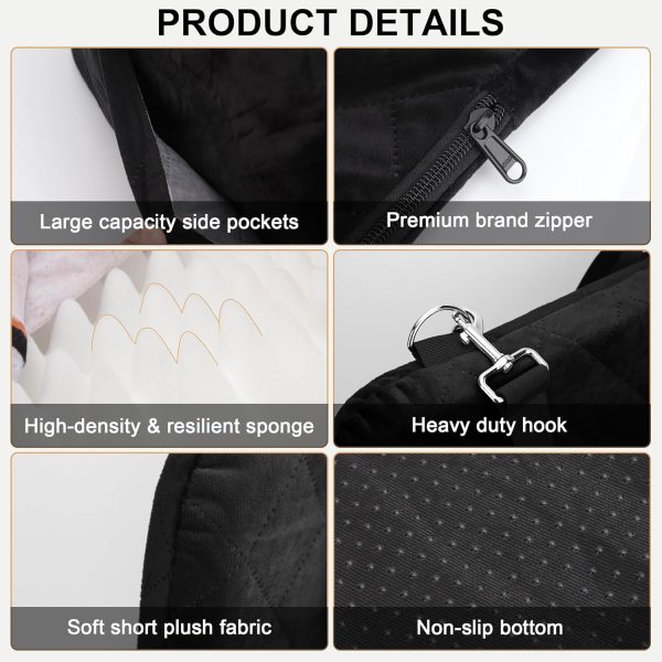8150kGrV5CL._AC_SL1500_.jpg Dog Car Seat for Small/Medium Dogs,Pet Dog Booster Car Seat Puppy 15-35 lbs with Soft 4+2in Detachable Pads Detachable Elevated Cushion and Washable Cover Safety Belt Storage Pockets Easy to Install
