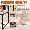 Beside Dog Bed,Adjustable Height Dog Bunk Beds,25.5‘’x18‘’Metal Dogs Bed Frame with Cushion,Medium
