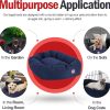 Majestic Pet 40 Inch Bagel Calming Dog Bed Washable – Cozy Soft Round Dog Bed with Spine Support for Dogs to Rest their Head - Fluffy Donut Dog Bed 40x29x9 (Inch) - Round Pet Bed Large – Blue