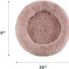 Best Friends by Sheri Original Calming Donut Dog and Cat Bed, Shag Faux Fur, Dusty Rose, (36in x 36in) - Anxiety Relief for Pets Up to 100 lbs