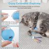 81AaGuEpCL._AC_SL1500_.jpg Interactive Cat Toys for Indoor Cats & Dogs, Agile Moving Cat Ball with Elastic Mesh Tail, Rechargeable Enrichment Toys, Smart Automatic Rolling Pet Ball Toys for Bored Indoor Dogs & Cats (Blue)