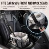 Dog & Cat Booster Seat for Car – Armrest & Seat Bed for Small Pets up to 13 lbs (Best Comfort Under 10 lbs) | Safe Travel, Harness Clip, Washable