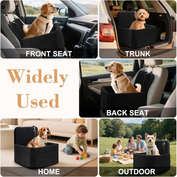 81C5n63CvML._AC_SL1500_.jpg Dog Car Seat for Small/Medium Dogs,Pet Dog Booster Car Seat Puppy 15-35 lbs with Soft 4+2in Detachable Pads Detachable Elevated Cushion and Washable Cover Safety Belt Storage Pockets Easy to Install