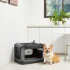 Amazon Basics 4-Doors Portable Soft-Sided Folding Travel Crate Kennel for cat, Dog, and Other Small Animals, Grey, S 26" x 18" x 18"