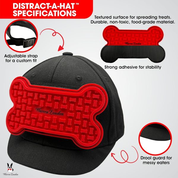 81OTNKREoL._AC_SL1500_.jpg Distract-A-Hat ™ by Warren London - Dog Grooming Distraction Lick Hat for Nail Clipping and Grooming – Adjustable Fit with Adhesive Dog Lick Pad, Spreader & Cleaning Brush Included