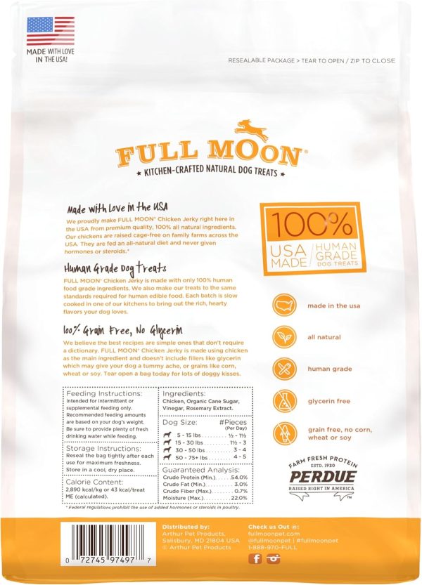 81OK-TpXsKL._AC_SL1500_.jpg Full Moon Chicken Jerky Healthy All Natural Dog Treats Human Grade Made in USA Grain Free 12 oz
