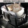 Dog & Cat Booster Seat for Car – Armrest & Seat Bed for Small Pets up to 13 lbs (Best Comfort Under 10 lbs) | Safe Travel, Harness Clip, Washable