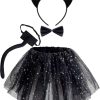 Spooktacular Creations Cat Pig Leopard Costume Set with Tutu, Animals Headband Collar and Tail,Cosplay Accessory Kids