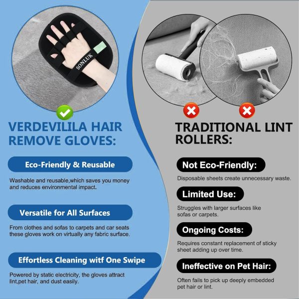 81RhcW6tZWL._AC_SL1500_.jpg 2PCS Pet Hair Removal Glove for Dogs&Cats,Upgraded 5-Finger Electrostatic Pet Hair Remover,Reusable Magic Brush Hair Remover Glove for Laundry,Carpets,Sofa Gaps and Car Seats
