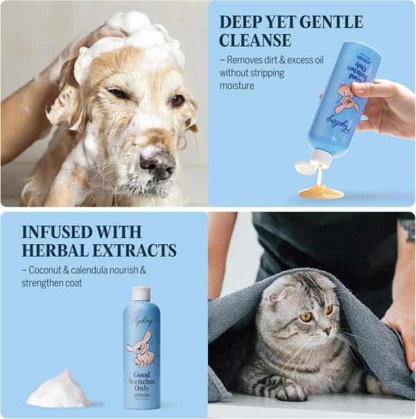 81Se5dvUUQL._AC_SL1500_.jpg FLYDOG Dog Cat Shampoo Itchy Skin Relief: Natural Herbal Hypoallergenic Pet Shampoo, Deshedding Dandruff Control Deodorizing Moisturizing for Dry Flaky Smelly Skin, Perfect for Puppies Kittens