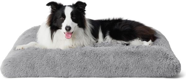 81Utzvte-nL._AC_SL1500_.jpg Bedsure Washable Large Dog Bed for Crate, Faux Fur Dog Crate Pad for Large Breed, Plush Soft Comfort Dogs Sleeping Mat, Anti-Slip Pet Kennel Pad, 35" x 23", Grey