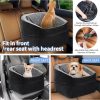 Car Dog Bed - Memory Foam Puppy Car Booster Seat with Safety Leash, Washable, Medium/Small Dogs