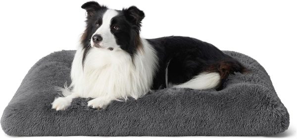 81VkrtvXvpL._AC_SL1500_.jpg Bedsure Washable Large Dog Bed for Crate, Faux Fur Dog Crate Pad for Large Breed, Plush Soft Comfort Dogs Sleeping Mat, Anti-Slip Pet Kennel Pad, 35" x 23", Dark Grey