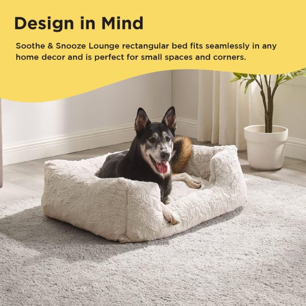 Best Friends by Sheri Soothe & Snooze Lounge Lux Memory Foam Rectangular Dog Bed, Washable, Oyster, Large 36" x 27"