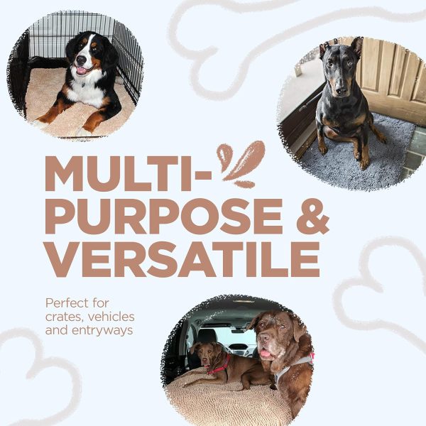 Soggy Doggy Doormat Plain Solid Color Design - Ultra Absorbent Microfiber Chenille Wet Dog Mat for Muddy Paws - Non-Slip and Machine Washable (Beige, Extra-Large 36” x 60”)