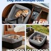 81ZCyt4TwaL._AC_SL1500_.jpg Dog Car Seat for Small Medium Dogs, Travel Pet Car Bed with Removable Waterproof Cover, Memory Foam Dog Booster Seats Up to 35 lbs, Safety Belt and Storage Pocket(Gray)