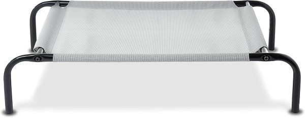 Amazon Basics Cooling Breathable Elevated Dog Bed with Metal Frame for Small Dogs, 36 x 22 x 7.5 Inch, Grey