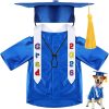 81fwWTPD3pL._AC_SL1500_.jpg Small Dog Graduation Cap and Gown 2026 with Stole Washable Shirt and Hat Pet Graduation Gown Costume Outfit for Tiny Dog Little Cat Doll Clothes Holiday Halloween Costume Accessory(Blue)