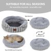 81keZEvQAPL._AC_SL1500_.jpg Cat Bed Kitten Bed - Washable Round Cat Beds for Indoor Cats, Soft Corduroy Fleece Pet Bed for Puppy and Kitten with Removable Double Sided Inner Cousion, 20", Grey