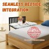 Beside Dog Bed,Adjustable Height Dog Bunk Beds,25.5‘’x18‘’Metal Dogs Bed Frame with Cushion,Medium