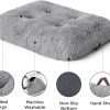 81kuLrhGIkL._AC_SL1500_.jpg Bedsure Washable Large Dog Bed for Crate, Faux Fur Dog Crate Pad for Large Breed, Plush Soft Comfort Dogs Sleeping Mat, Anti-Slip Pet Kennel Pad, 35" x 23", Grey