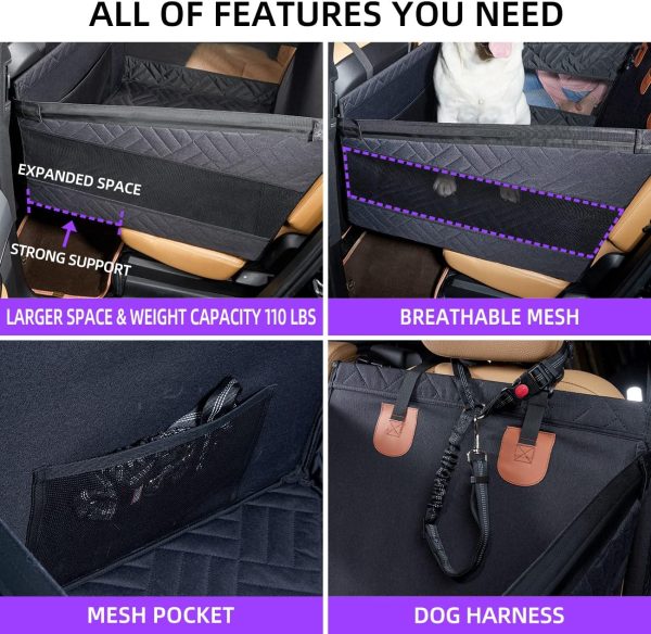 81n5HQiVVTL._AC_SL1300_.jpg Large Dog Car Seat,Back Seat Extender for Dogs,Waterproof Medium Dog Seat Cover for Backseat, Pet Bed for Car Hammock(Black-L)