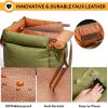 81oZH8FsSvL._AC_SL1500_.jpg FUNNYFUZZY Dog Car Seat for Medium Sized Dogs, Waterproof 3 in 1 Soft Leather Dog Car Bed for Travel and Home,Portable and Safety,Fits Pets Up to 35 lbs(Green)