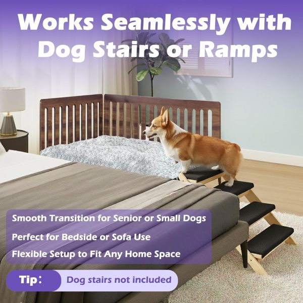 81pX5UJCK5L._AC_SL1500_.jpg Beside Dog Bed,2 Panel Adjustable Height Dog Bunk Beds,40.1''x28.1'' Metal Dogs Bed Frame with Cushion,Large