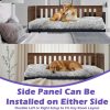 81pvvfL3vRL._AC_SL1500_.jpg Beside Dog Bed,2 Panel Adjustable Height Dog Bunk Beds,40.1''x28.1'' Metal Dogs Bed Frame with Cushion,Large