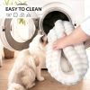 81rmxV-qDNL._AC_SL1500_.jpg Cat Bed Kitten Bed - Washable Round Cat Beds for Indoor Cats, Soft Corduroy Fleece Pet Bed for Puppy and Kitten with Removable Double Sided Inner Cousion, 20", Grey