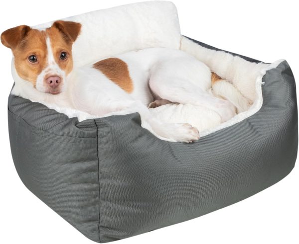 81sffVPjLyL._AC_SL1500_.jpg Best Pet Supplies Dog House Bed Crate Mat Tent Indoor Round Soft Plush for Small, Medium, and Large Breeds - Gray, 21 x 20 x 14