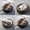 Cat Scratcher Lounge Bed - Collapsible Magic Organ Round Shape Cat Bed 20.5 inches, Scratching Pet Bed Hold Weight up to 25lb for Indoor Small Big Cats