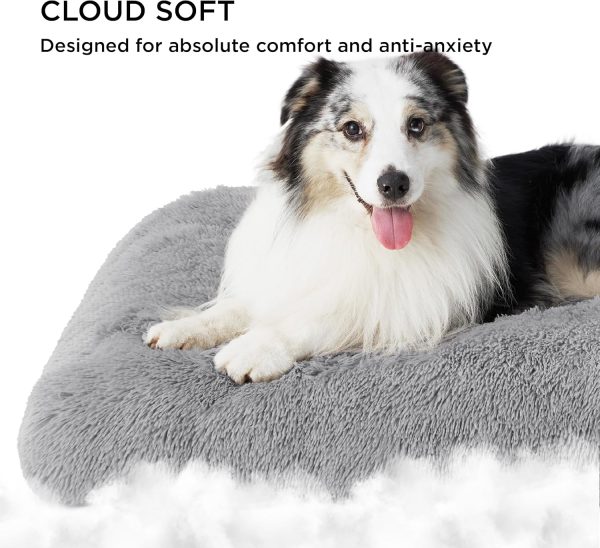 81uORR8e5zL._AC_SL1500_.jpg Bedsure Washable Large Dog Bed for Crate, Faux Fur Dog Crate Pad for Large Breed, Plush Soft Comfort Dogs Sleeping Mat, Anti-Slip Pet Kennel Pad, 35" x 23", Grey