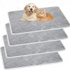 4 Pcs Pet Carrier Pad Travel Pet Reversible Dog Mat Replacement Liners for Travel Dog Bed Pad Washable Plush Double Sided Bed Mat for Cat Kennel Crate(Grey,17 x 11 Inch)
