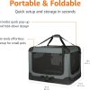 Amazon Basics 4-Doors Portable Soft-Sided Folding Travel Crate Kennel for cat, Dog, and Other Small Animals, Grey, S 26" x 18" x 18"