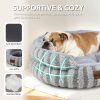 81ylJBdisyL._AC_SL1500_.jpg Cat Bed Kitten Bed - Washable Round Cat Beds for Indoor Cats, Soft Corduroy Fleece Pet Bed for Puppy and Kitten with Removable Double Sided Inner Cousion, 20", Grey