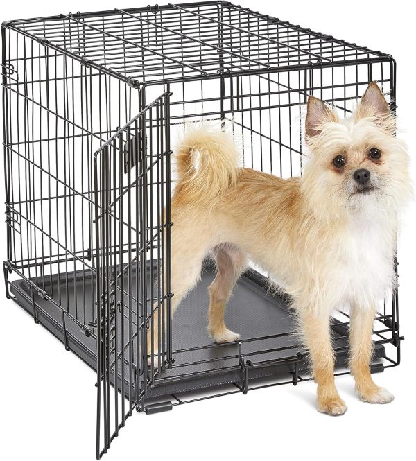 91-02z09PbL._AC_SL1500_.jpg MidWest Homes for Pets 24-Inch iCrate Folding Dog Crate with Divider Panel, Leak-Proof Tray & Secure Latches – Metal Wire Kennel for Small Breeds – Portable, Durable & Easy to Assemble