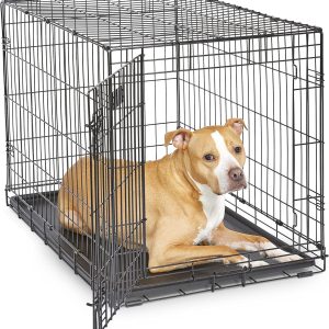 91-PUDF4KQL._AC_SL1500_.jpg MidWest Homes for Pets 36-Inch iCrate for Medium-Large Breeds, 41-70 lbs, Single Door Folding Dog Crate with Divider Panel, Leak-Proof Tray & Secure Latches, Portable, Durable & Easy to Assemble