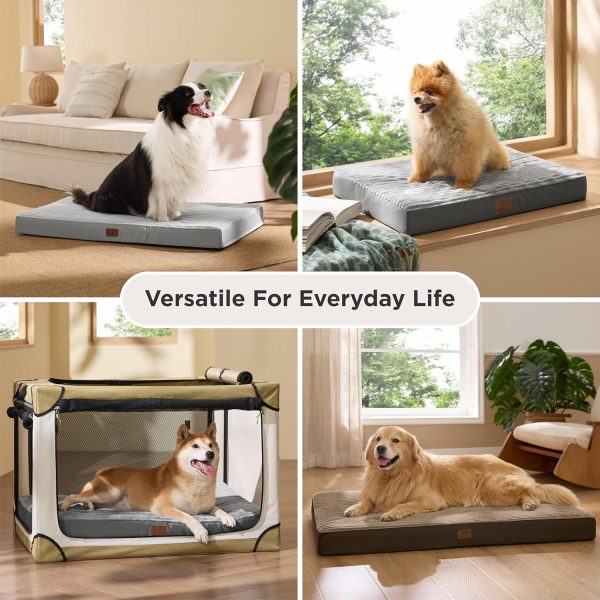Bedsure XL Dog Bed for Crate - Large Orthopedic Pet Beds with Removable Machine Washable Cover, NOT Waterproof Egg Crate Foam Puppy Mat, Suitable for Pet Up to 80 lbs, 41"x27"x3.3", Not for Chewers