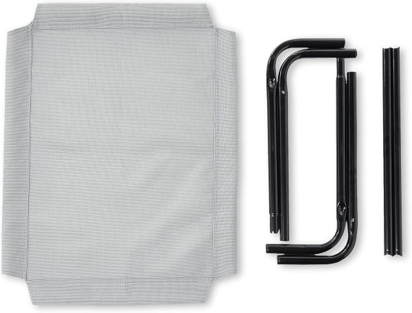 Amazon Basics Cooling Breathable Elevated Dog Bed with Metal Frame for Small Dogs, 36 x 22 x 7.5 Inch, Grey