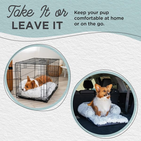 91J-r1hqdkL._AC_SL1500_.jpg Best Friends by Sheri Nap Mat Dog Bed with Bolster - Washable Crate Pad, Removable Cover, Frost, Medium, 30x17