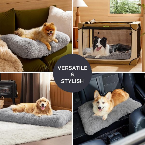 91KMO7xsOxL._AC_SL1500_.jpg Bedsure Washable Large Dog Bed for Crate, Faux Fur Dog Crate Pad for Large Breed, Plush Soft Comfort Dogs Sleeping Mat, Anti-Slip Pet Kennel Pad, 35" x 23", Grey