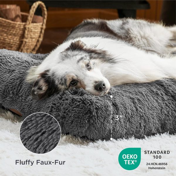 91NAFf70J1L._AC_SL1500_.jpg Bedsure Washable Large Dog Bed for Crate, Faux Fur Dog Crate Pad for Large Breed, Plush Soft Comfort Dogs Sleeping Mat, Anti-Slip Pet Kennel Pad, 35" x 23", Dark Grey
