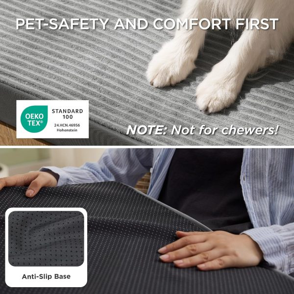 Bedsure XL Dog Bed for Crate - Large Orthopedic Pet Beds with Removable Machine Washable Cover, NOT Waterproof Egg Crate Foam Puppy Mat, Suitable for Pet Up to 80 lbs, 41"x27"x3.3", Not for Chewers