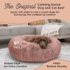 Best Friends by Sheri Original Calming Donut Dog and Cat Bed, Shag Faux Fur, Dusty Rose, (36in x 36in) - Anxiety Relief for Pets Up to 100 lbs