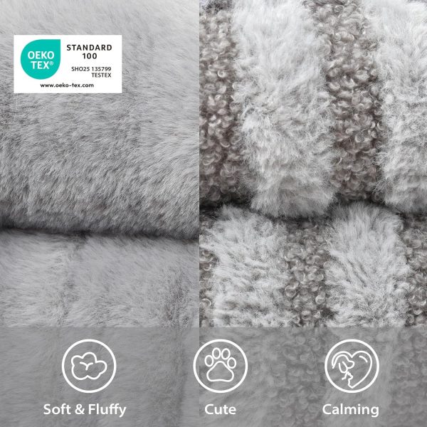 91dpdPBZNGL._AC_SL1500_.jpg Cat Bed Kitten Bed - Washable Round Cat Beds for Indoor Cats, Soft Corduroy Fleece Pet Bed for Puppy and Kitten with Removable Double Sided Inner Cousion, 20", Grey