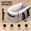Dog & Cat Booster Seat for Car – Armrest & Seat Bed for Small Pets up to 13 lbs (Best Comfort Under 10 lbs) | Safe Travel, Harness Clip, Washable